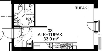 Moderni yksiö Pohjois-Hervannassa kesäksi, tk, alkovi, ransk. parveke