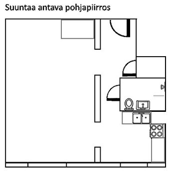 Kodikas 30,5 neliön kalustettu yksiö erillisellä keittiöllä