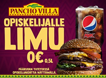 Pancho villan burgerin ostajalle limu opiskelijakortilla