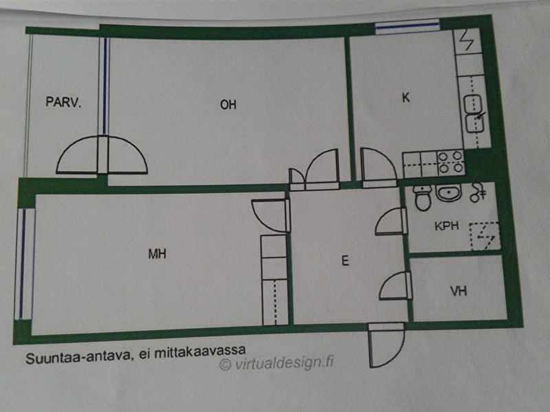Kaksio Kalevassa, sopii myös kimppakämpäksi